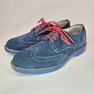 GH Bass Pasadena Suede Wingtip Loafers Blue sz 7.5 M Oxford shoes contrast sole